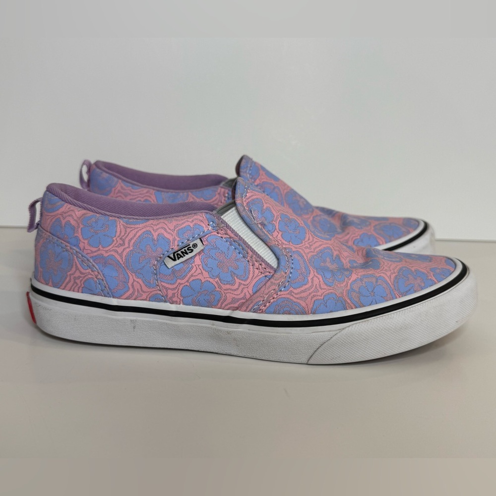 Vans Women's Pink Floral Slip-On Shoes